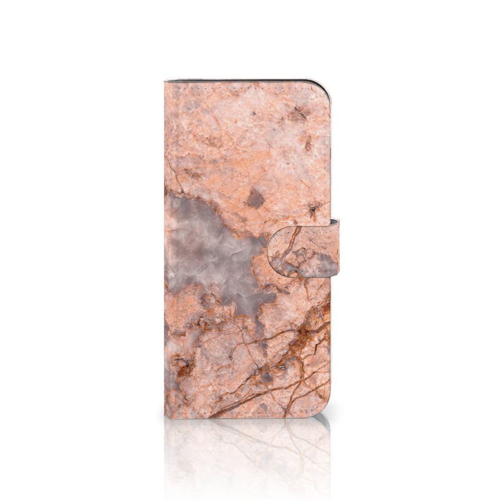 OnePlus Nord 4 Bookcase Marmer Oranje bookcase oranje marmer vooraanzicht