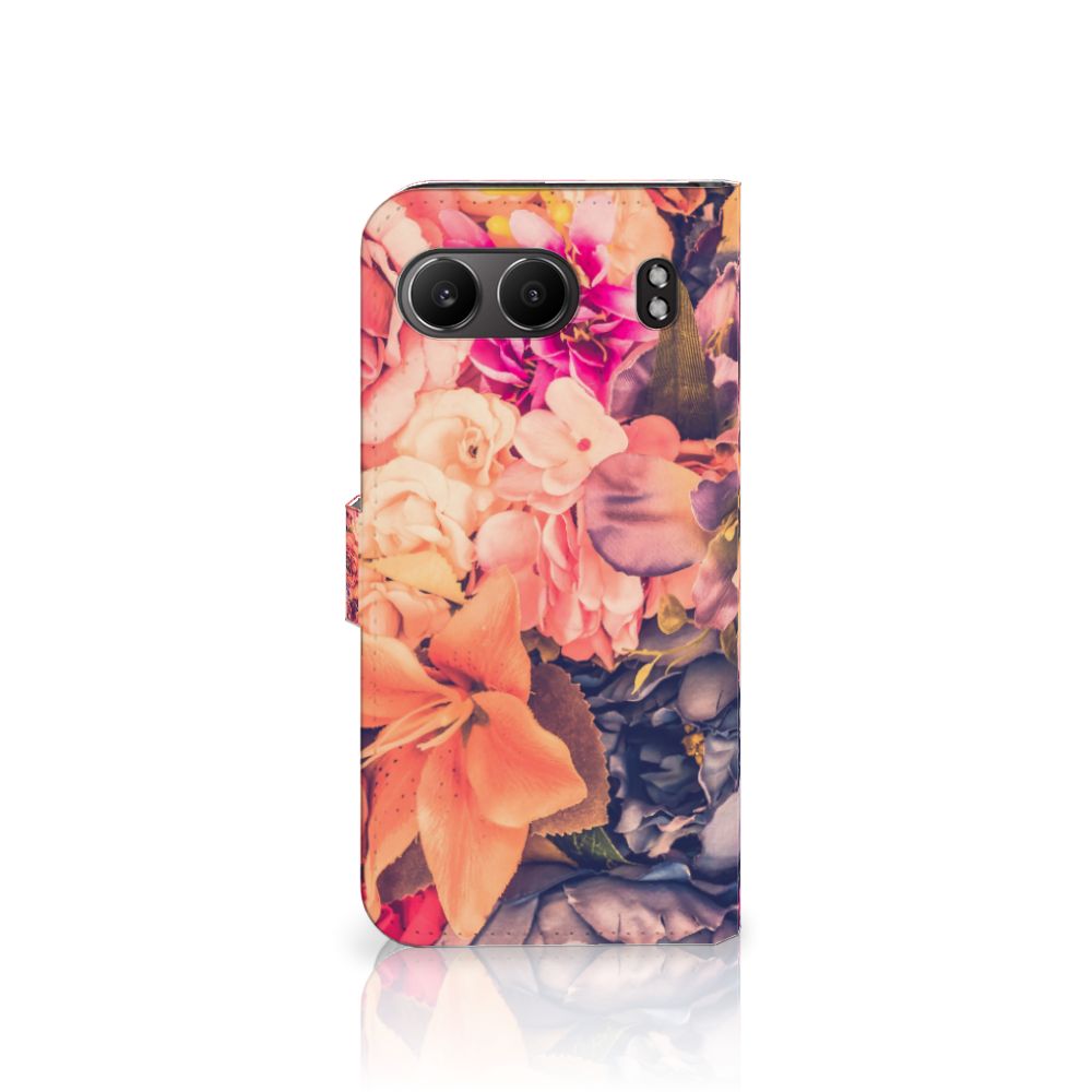 OnePlus Nord 4 Hoesje Bosje Bloemen boekhoesje bloemen ontwerp vooraanzicht