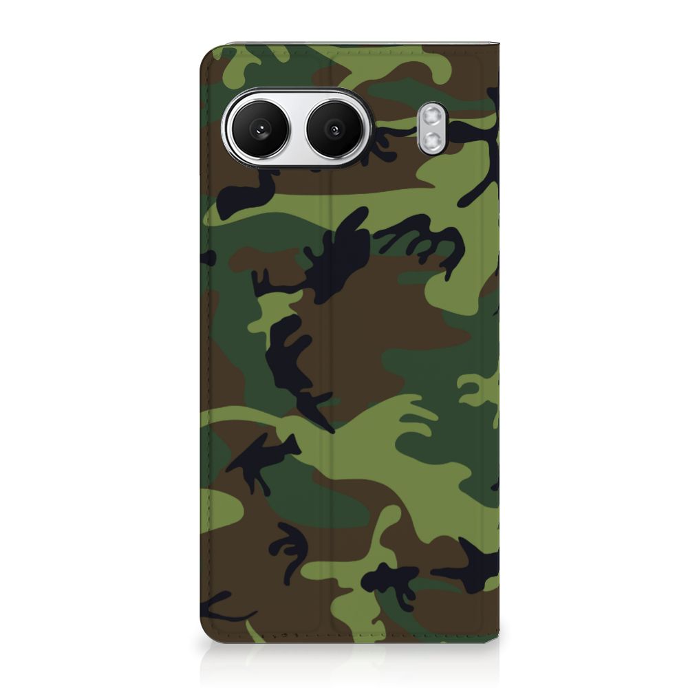 OnePlus Nord 4 Hoesje met Magneet Army Dark camouflage design voorkant