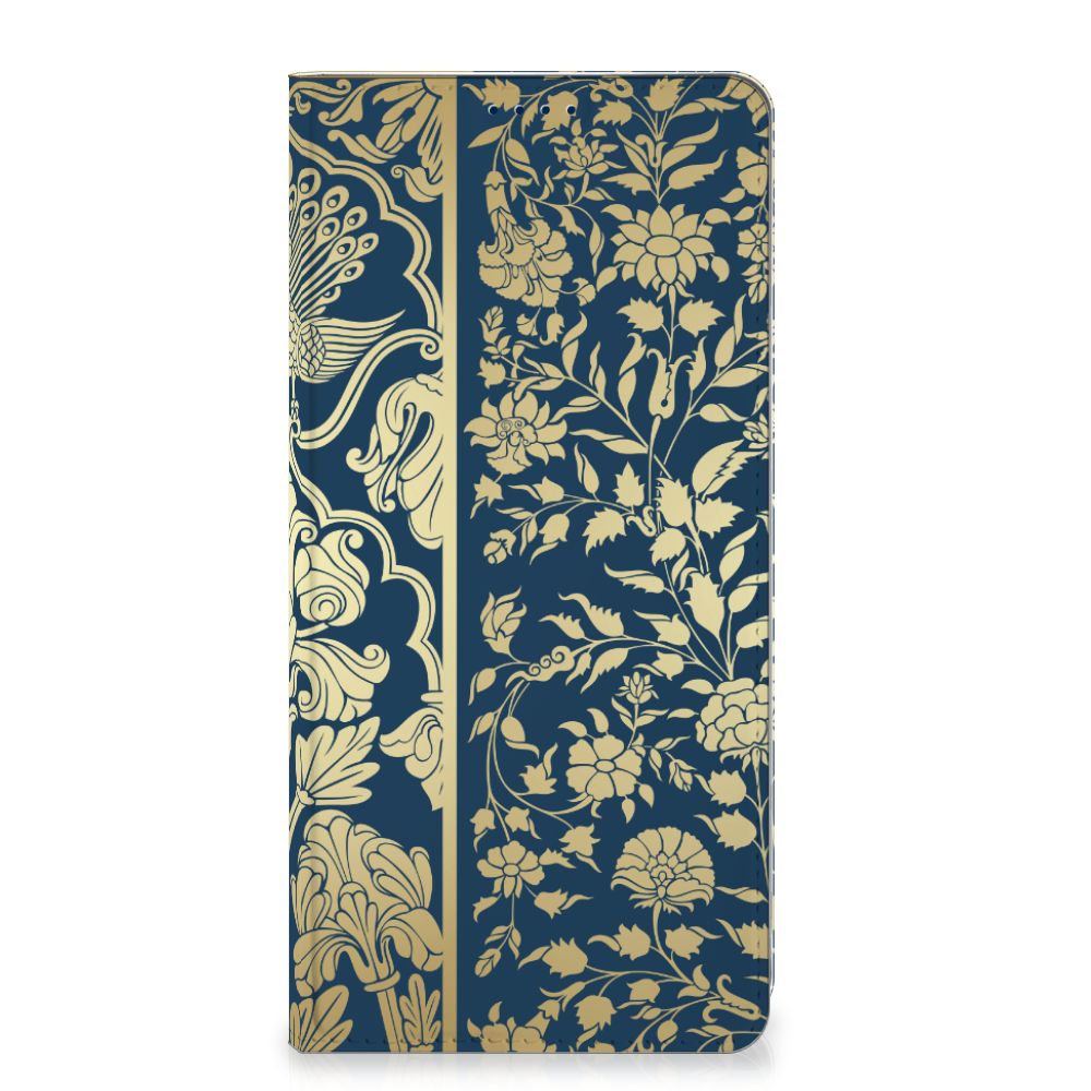 OnePlus Nord 4 Smart Cover Beige Flowers hoesje design beige bloemen voorkant