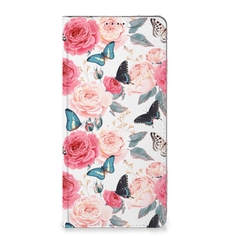 OnePlus Nord 4 Smart Cover Butterfly Roses bloemen vlinders voorkant