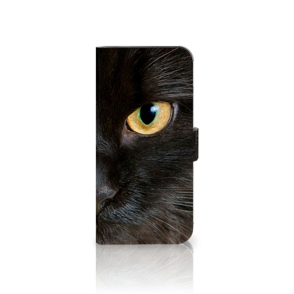 OnePlus Nord 4 Telefoonhoesje met Pasjes Zwarte Kat design zwarte kat aanzicht