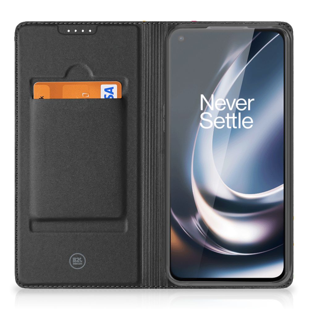 OnePlus Nord CE 2 Lite 5G Flip Style Cover Donut Roze hoesje binnenkant smartphone met kaartvak