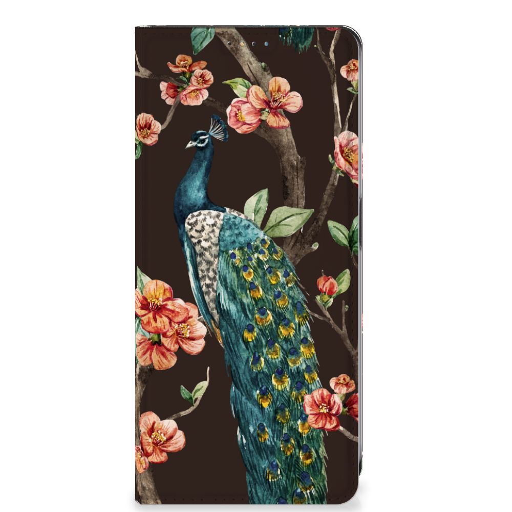 OnePlus Nord CE 3 Lite Hoesje maken Pauw met Bloemen design pauw bloemen voorkant