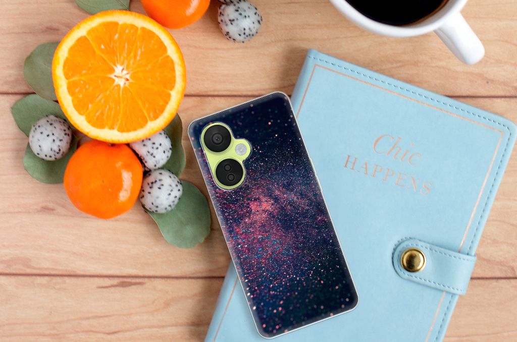 OnePlus Nord CE 3 Lite TPU Hoesje Stars design sterrenkleurig aanzicht