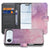 Apple iPhone Air Pink Purple Paint Hoesje Voor Apple iPhone Air Bookcase Portemonnee Hoesje watercolor design voorkant