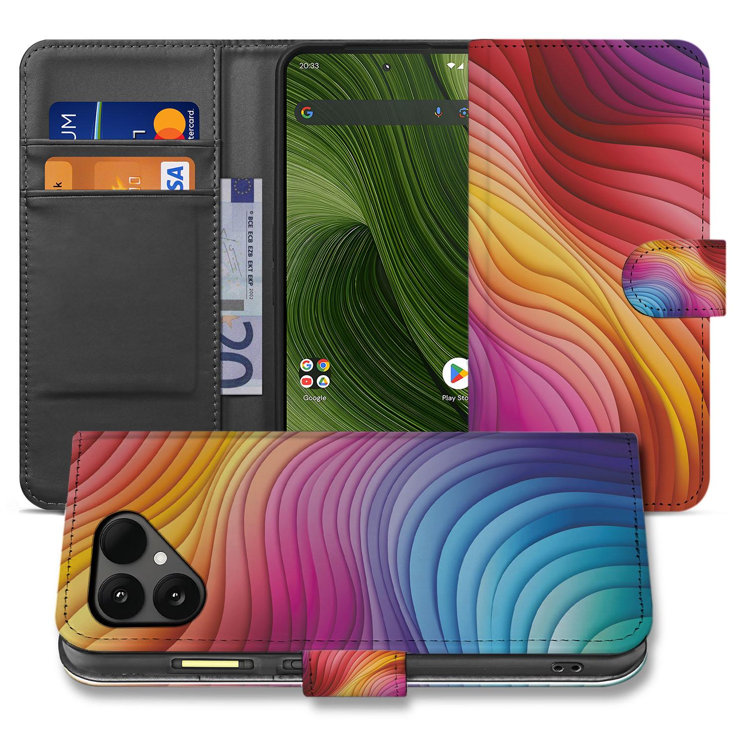 Regenboog Fairphone 6 Book Case kleurrijk design vooraanzicht