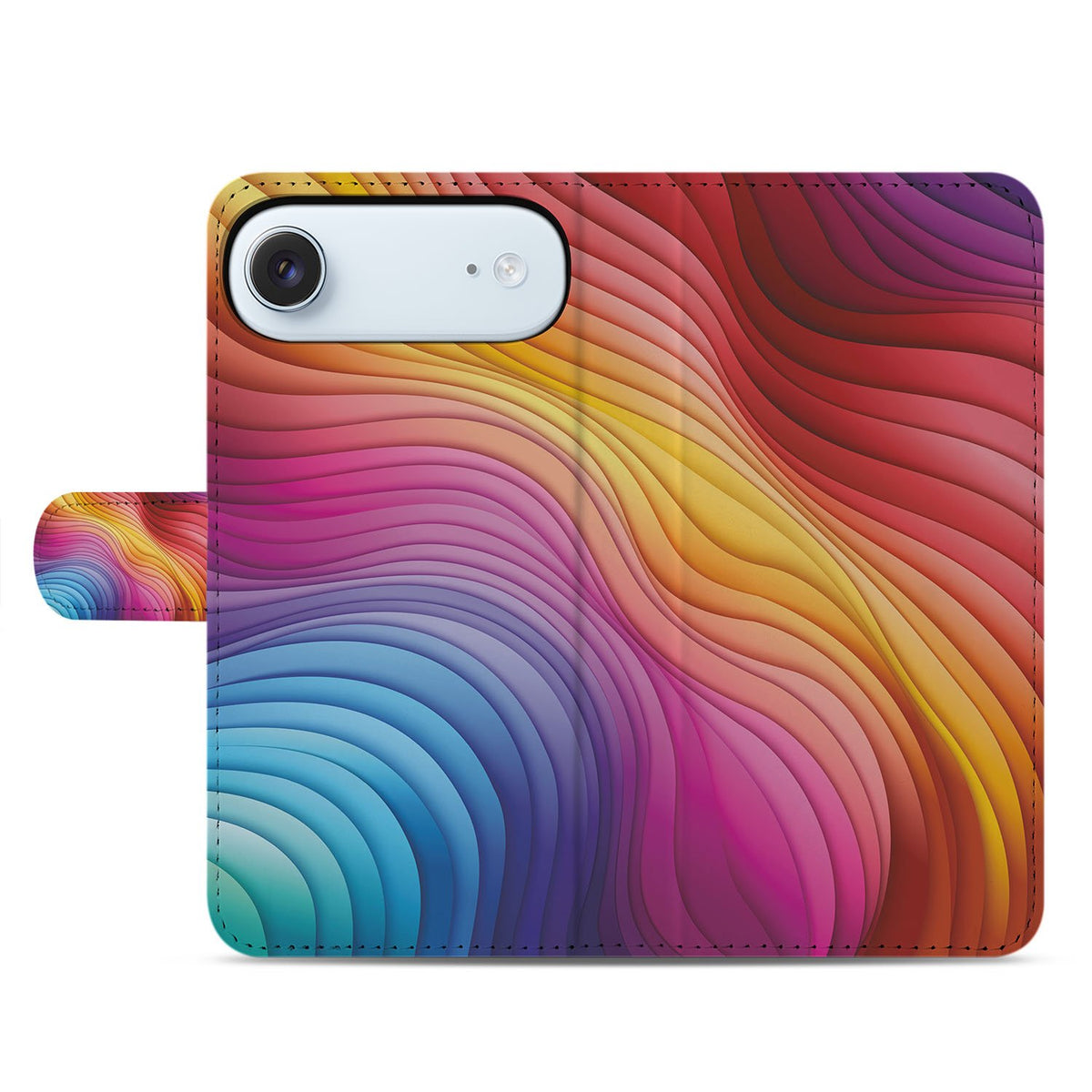 Apple Iphone Air Regenboog Hoesje Voor Apple Iphone Air Book Case Pasjeshouder voorkant