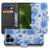 Robuuste Bookcase Hoesje Voor Fairphone 6 Met Blauw Bloemen Design En Pasjeshouder design blauw bloemen voorkant