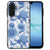 Samsung Galaxy A17 Flowers Blue Beschermhoes voorkant