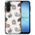 Back Cover Samsung Galaxy A17 Konijntjes konijntjes motief TPU PU zwart aanzicht