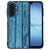 Wood Blue Samsung Galaxy A17 Beschermhoes TPU Randen PU Achterkant design hout blauw aanzicht