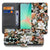 Samsung Galaxy A27 bookcase Dark Flowers, voorkant met gesloten klep