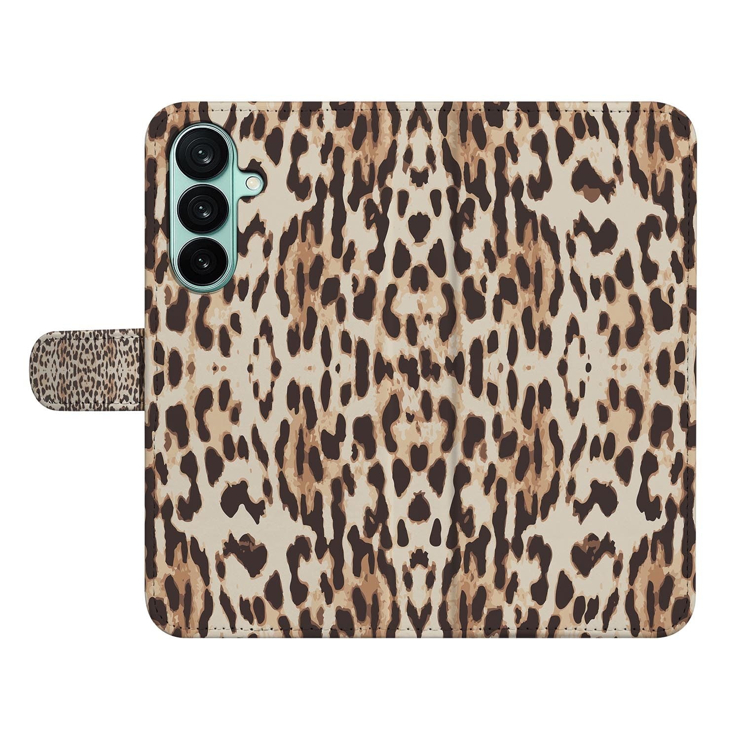 Samsung Galaxy A27 bookcase Leopard, open met pasjesvakken