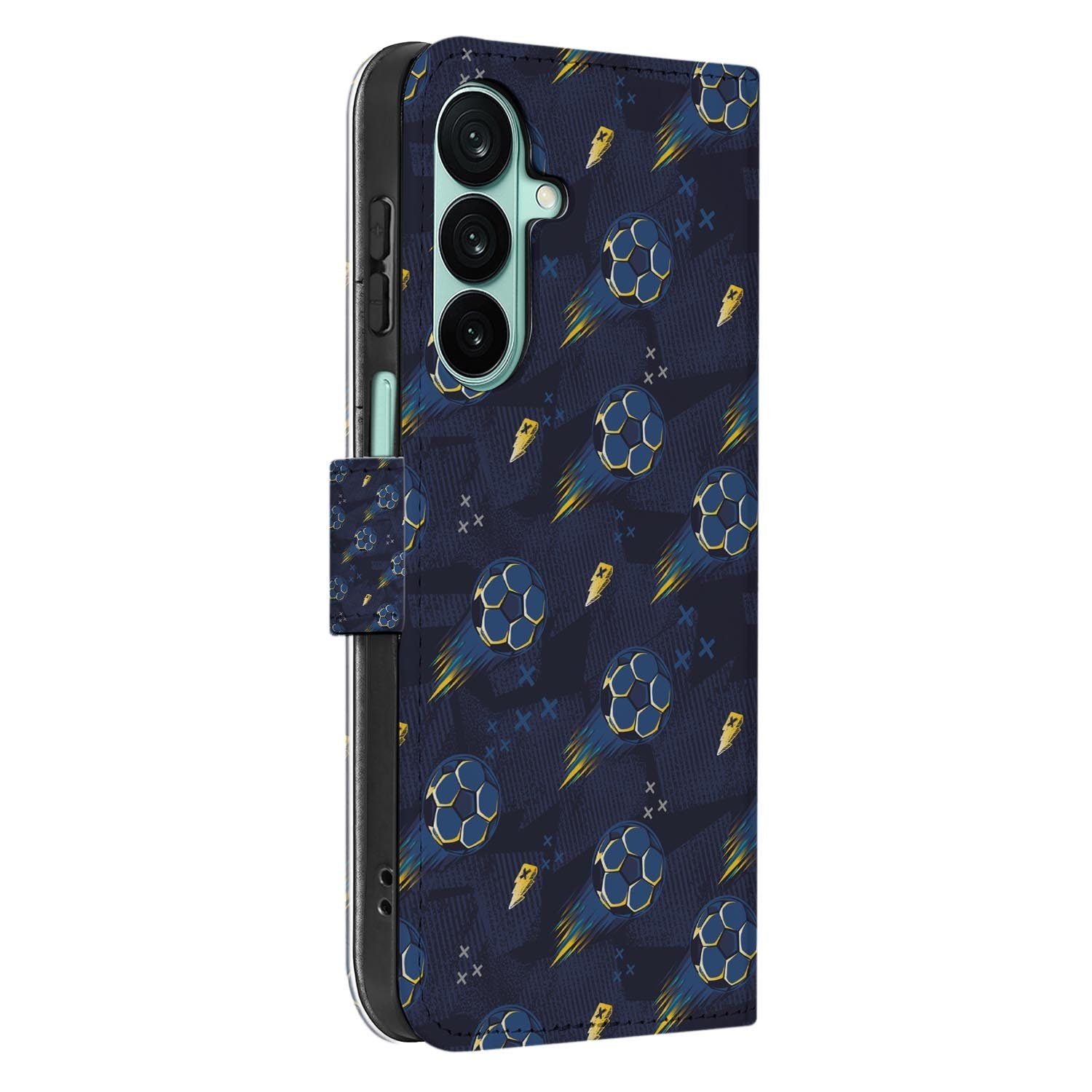 Samsung Galaxy A27 bookcase Voetbal, detail van het stiksel