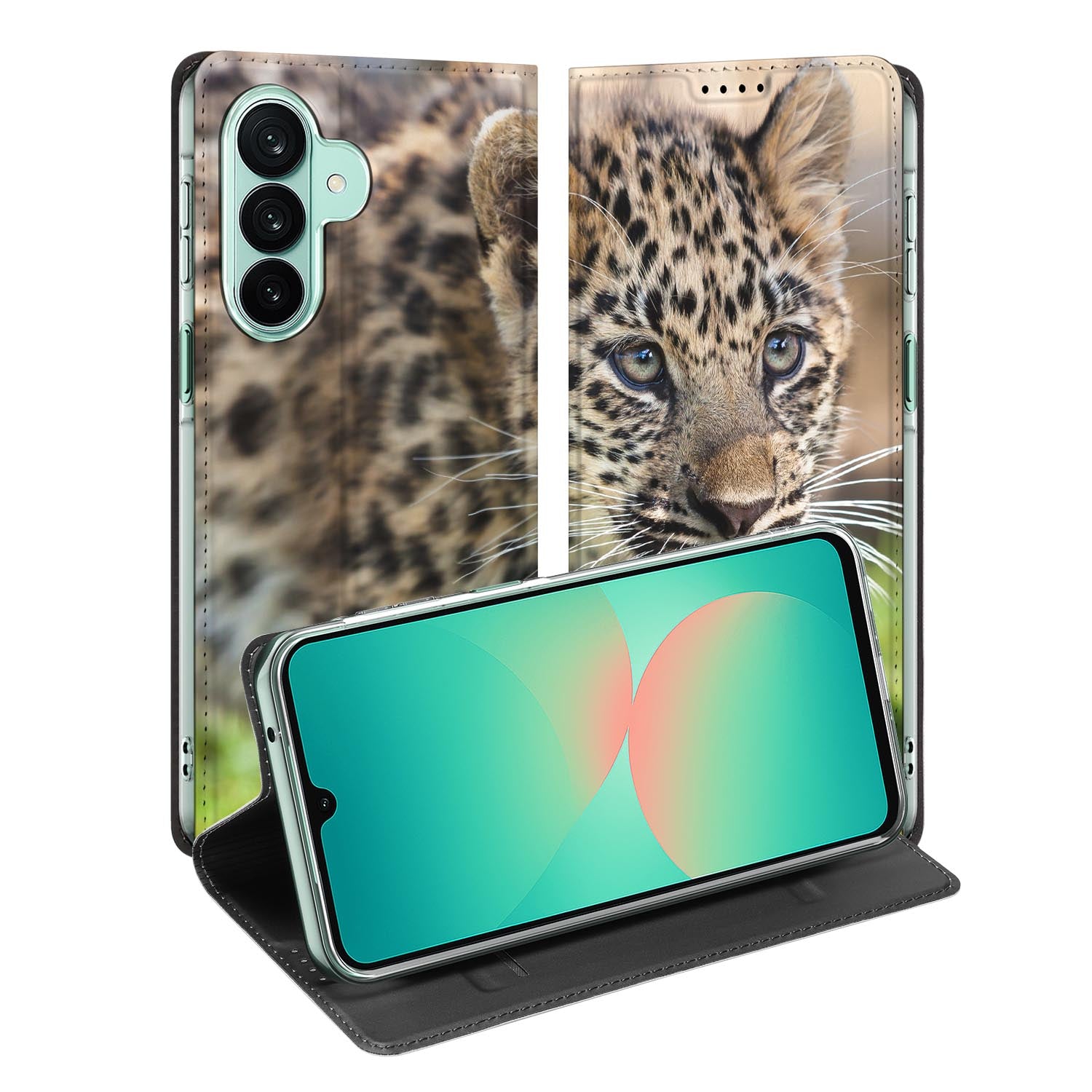 Samsung Galaxy A27 standcase met Baby Luipaard-print