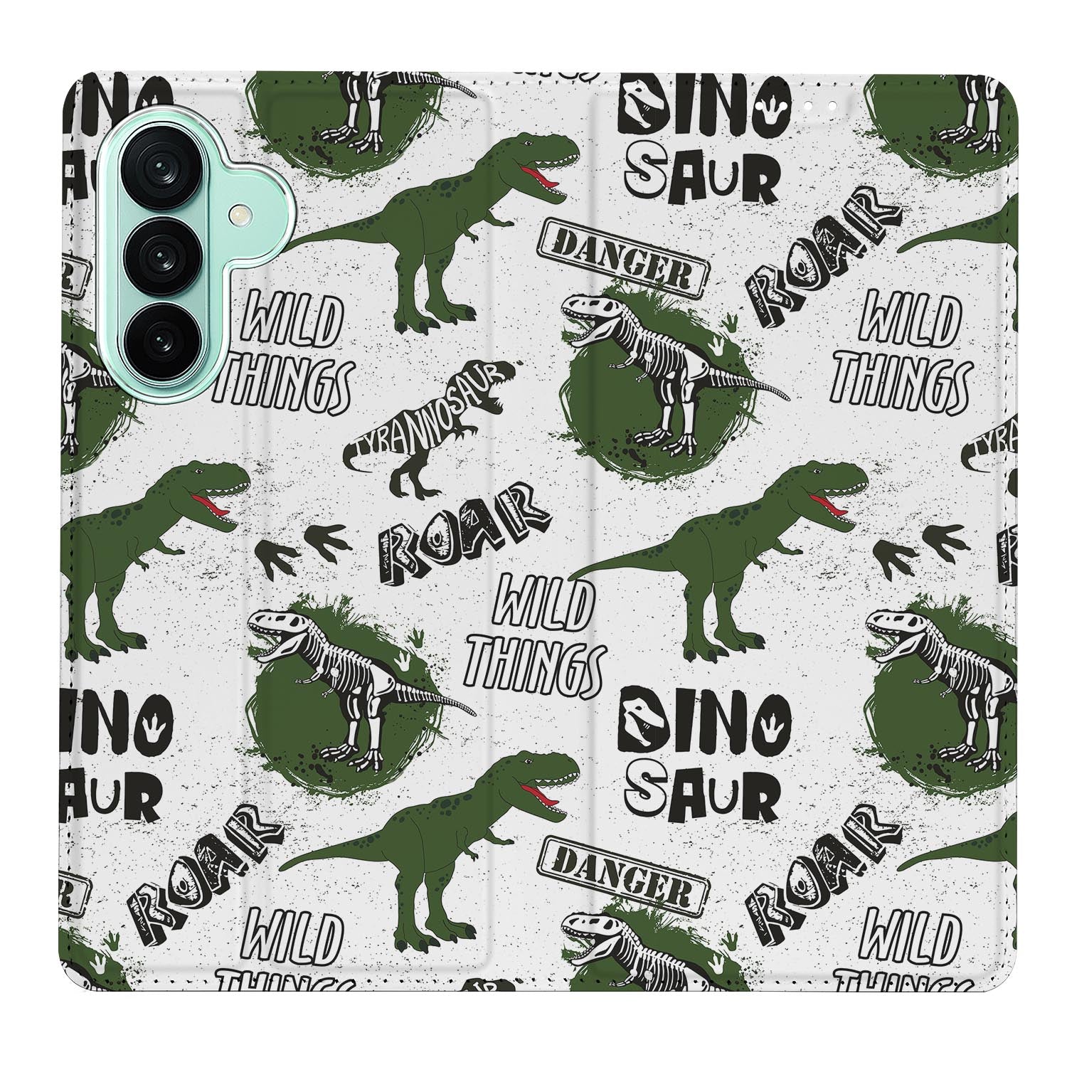 Samsung Galaxy A27 boekhoesje Dinosaurus met pasjesvak