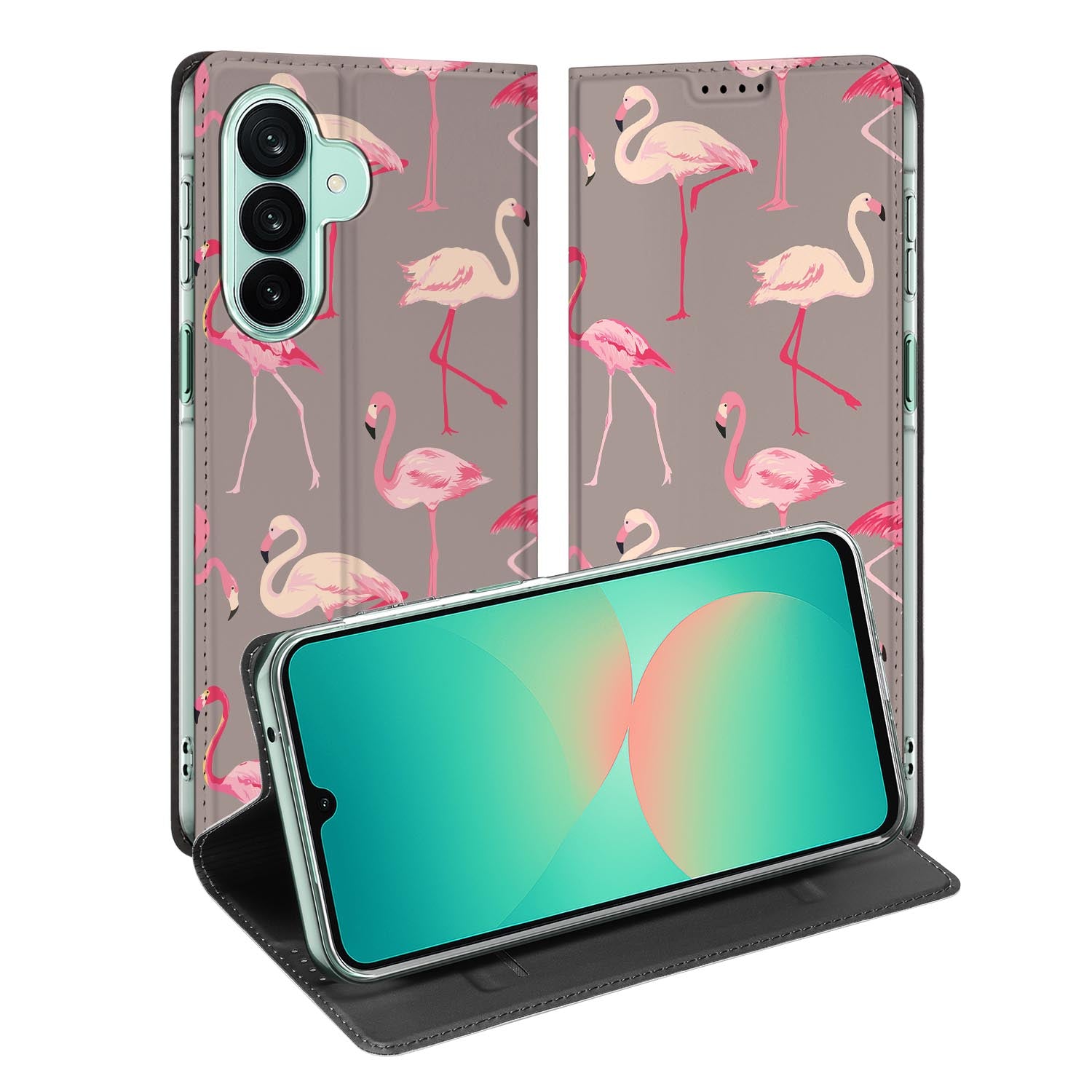 Samsung Galaxy A27 standcase met Flamingo-print
