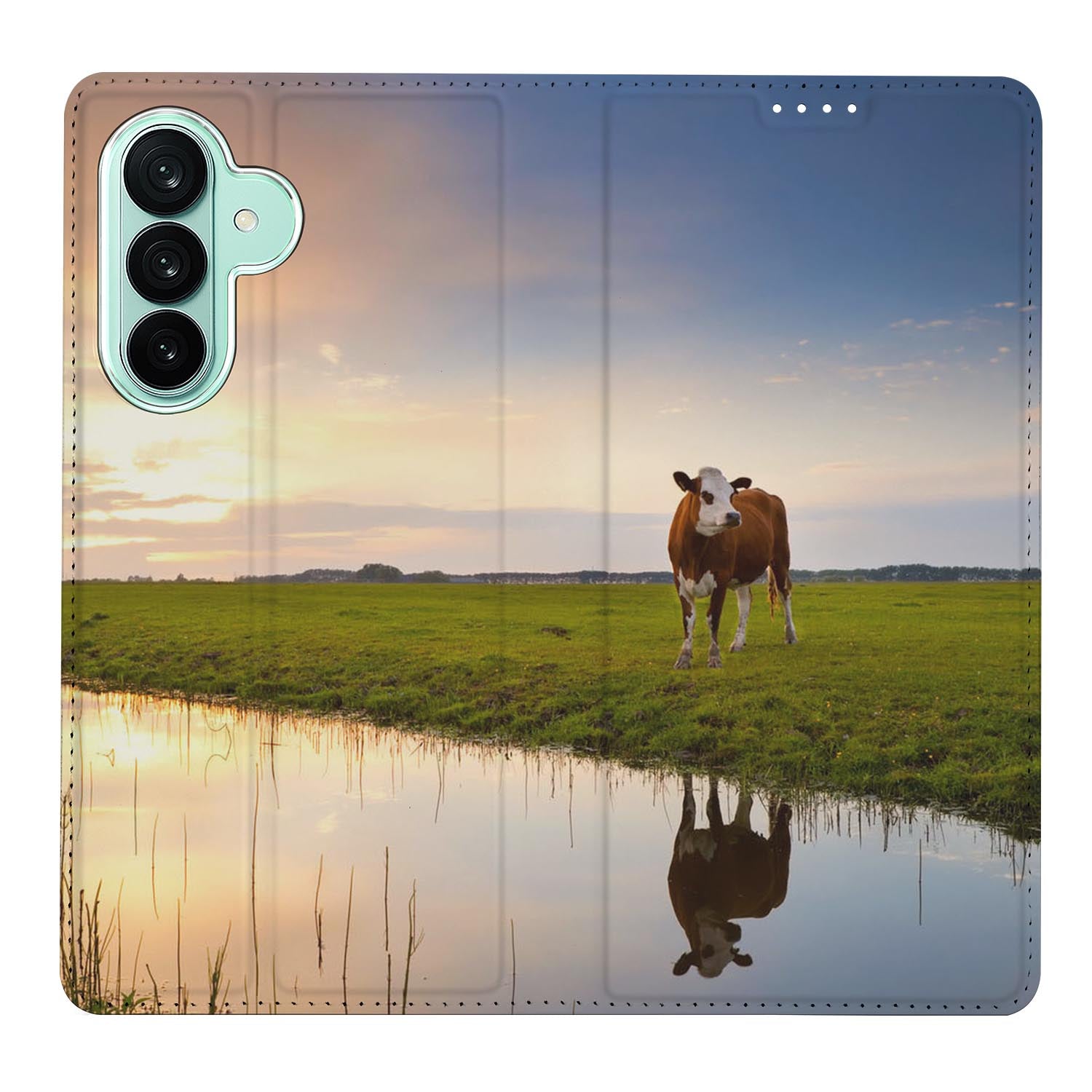 Samsung Galaxy A27 boekhoesje Koe met pasjesvak