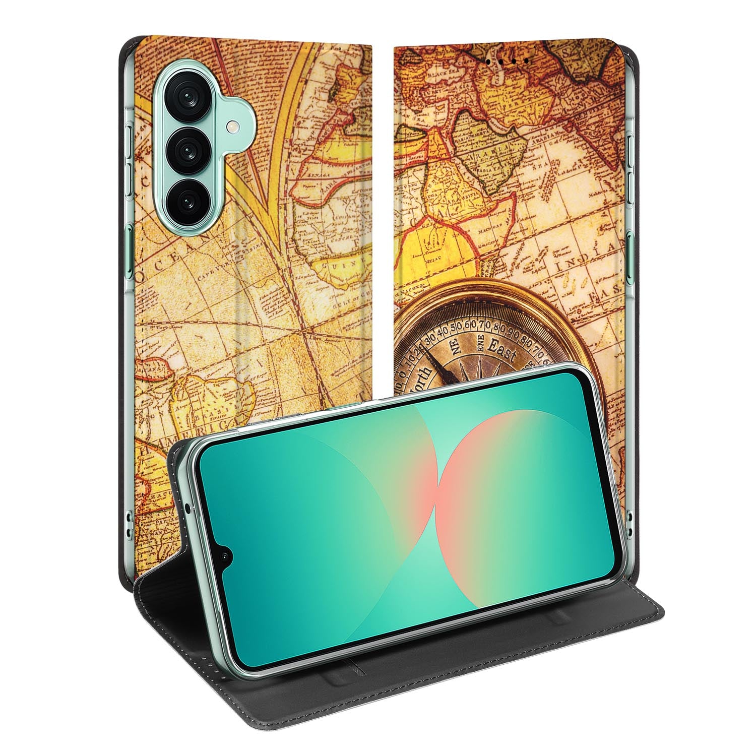 Samsung Galaxy A27 standcase met Kompas-print
