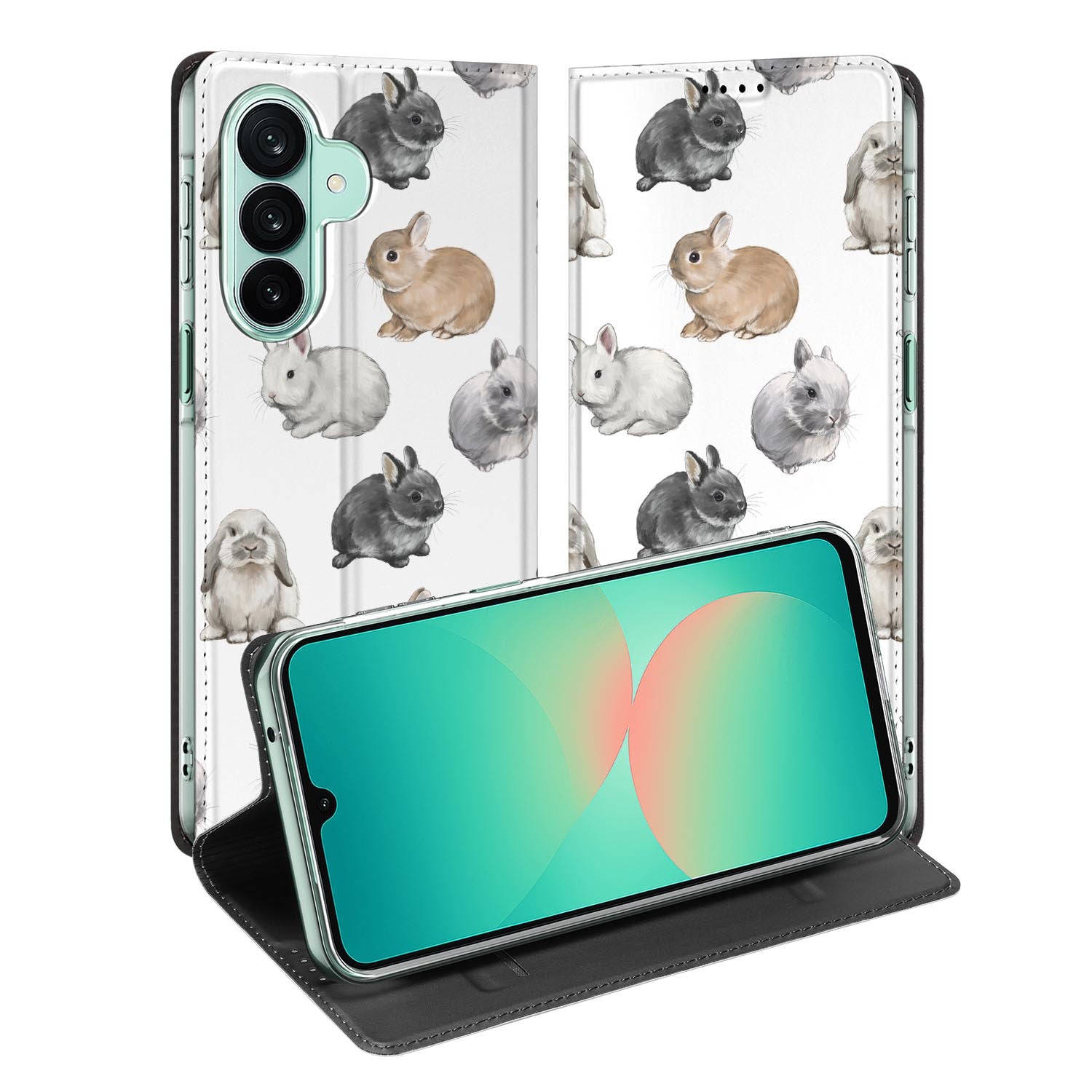 Samsung Galaxy A27 standcase met Konijntjes-print