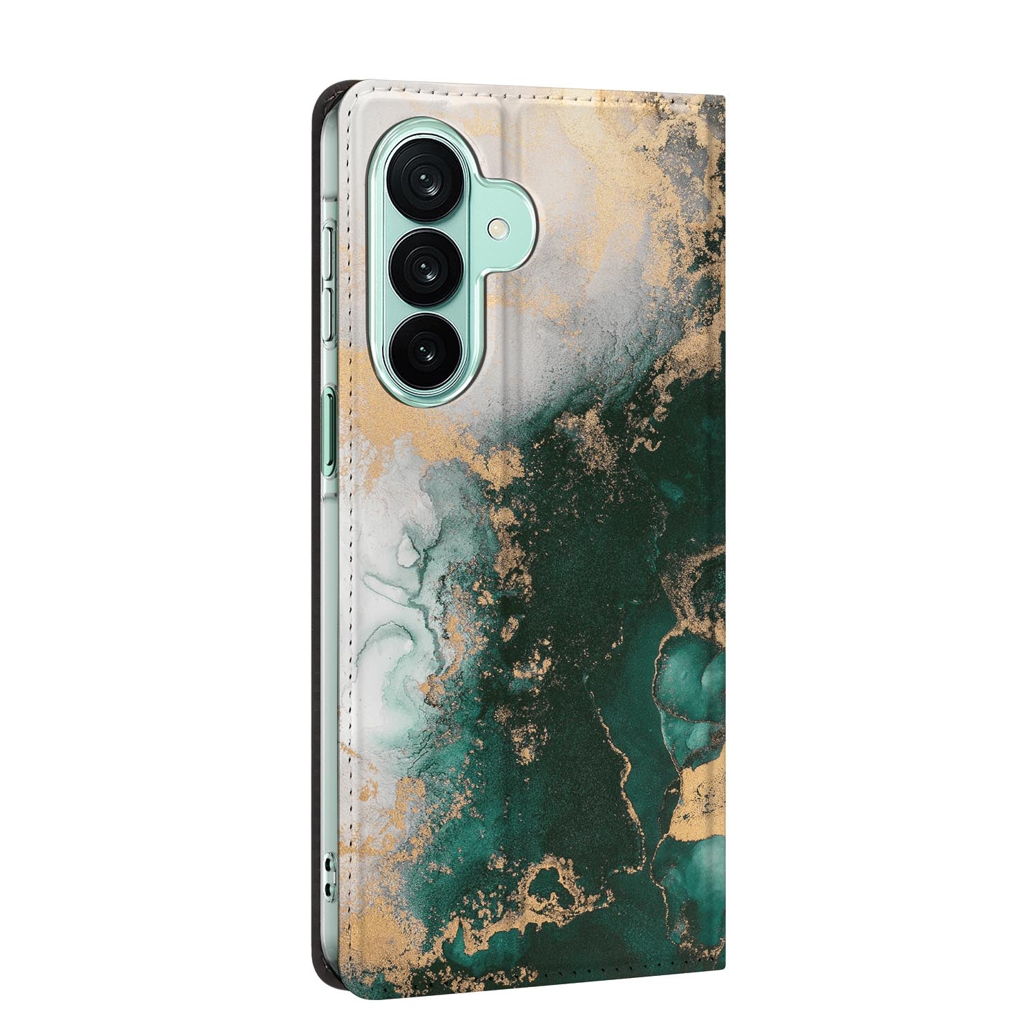 Samsung Galaxy A27 standcase Marmer Groen, bescherming voor- en achterkant
