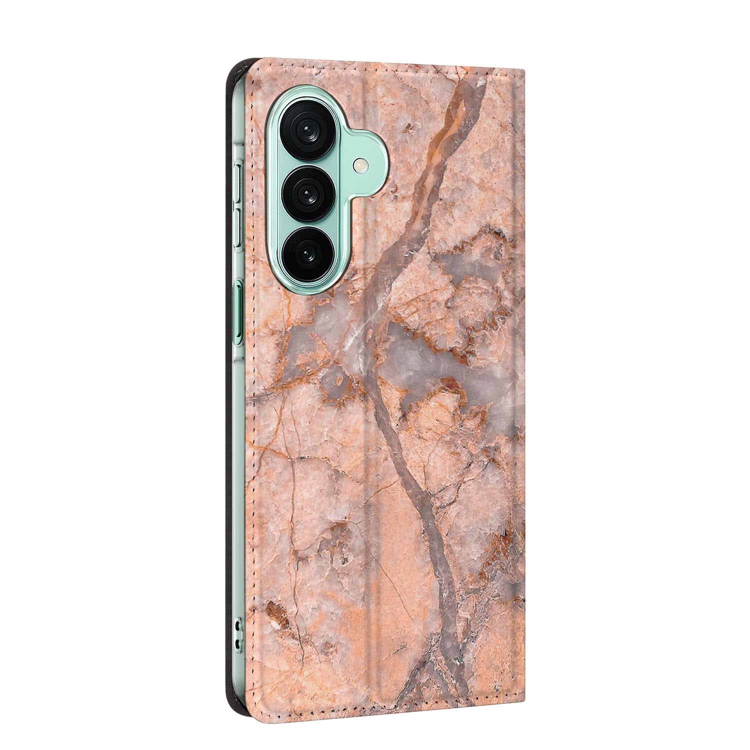 Samsung Galaxy A27 standcase Marmer Oranje, bescherming voor- en achterkant