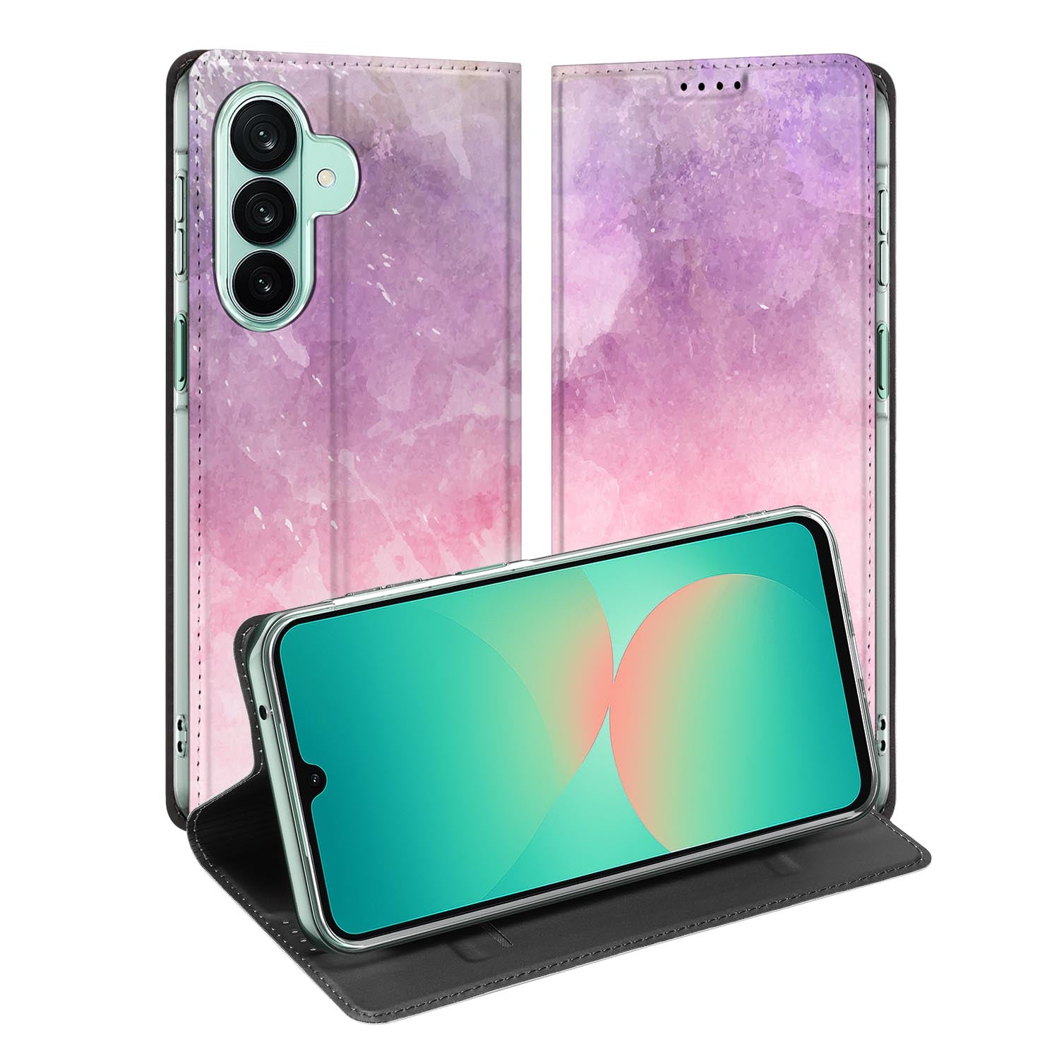 Samsung Galaxy A27 standcase met Pink Purple Paint-print