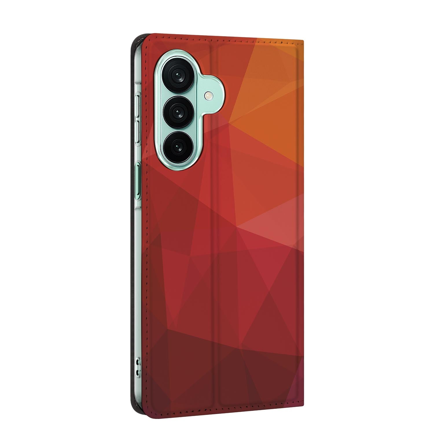 Samsung Galaxy A27 standcase Polygon Red, bescherming voor- en achterkant