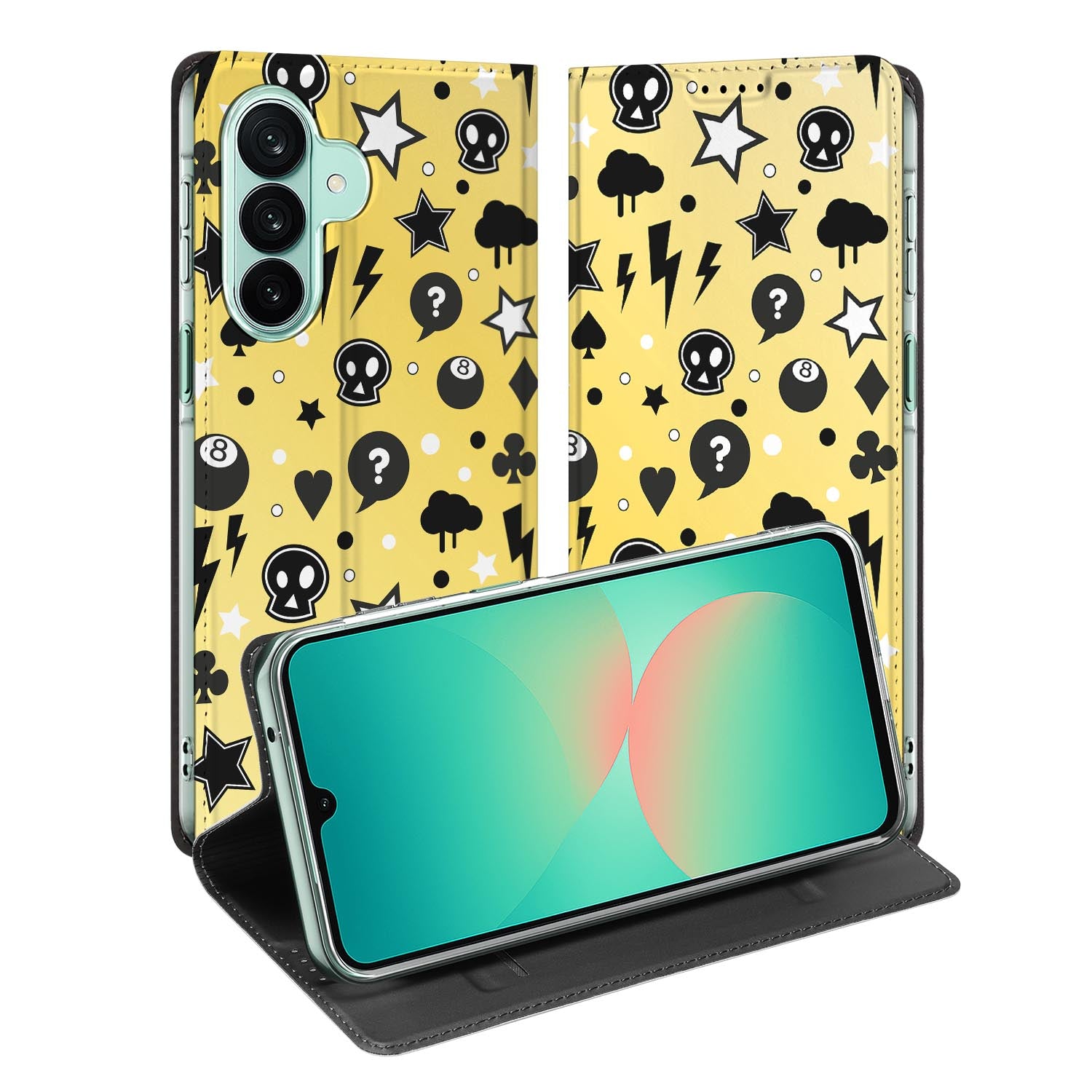 Samsung Galaxy A27 standcase met Punk Yellow-print