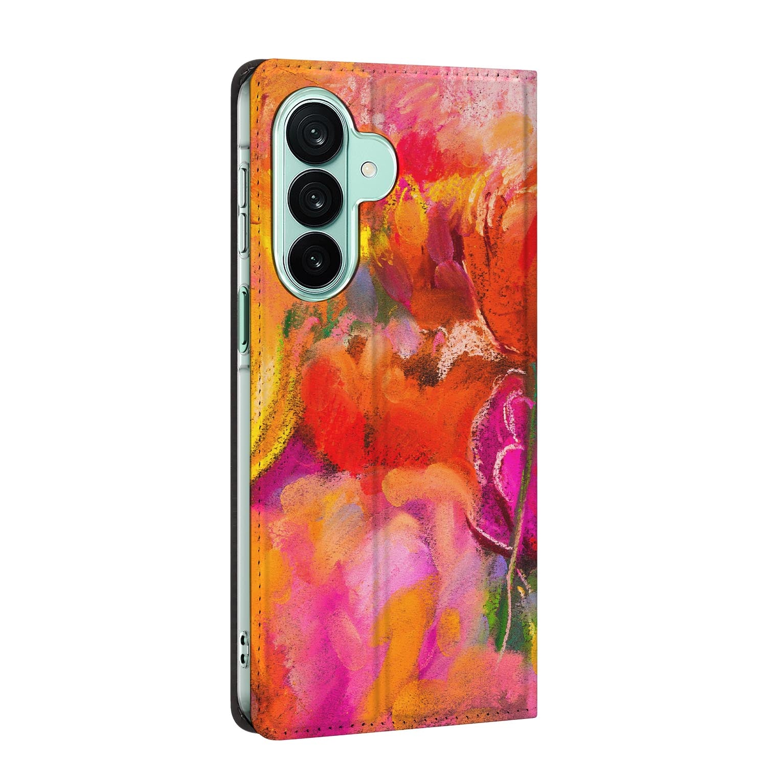 Samsung Galaxy A27 standcase Tulips, bescherming voor- en achterkant
