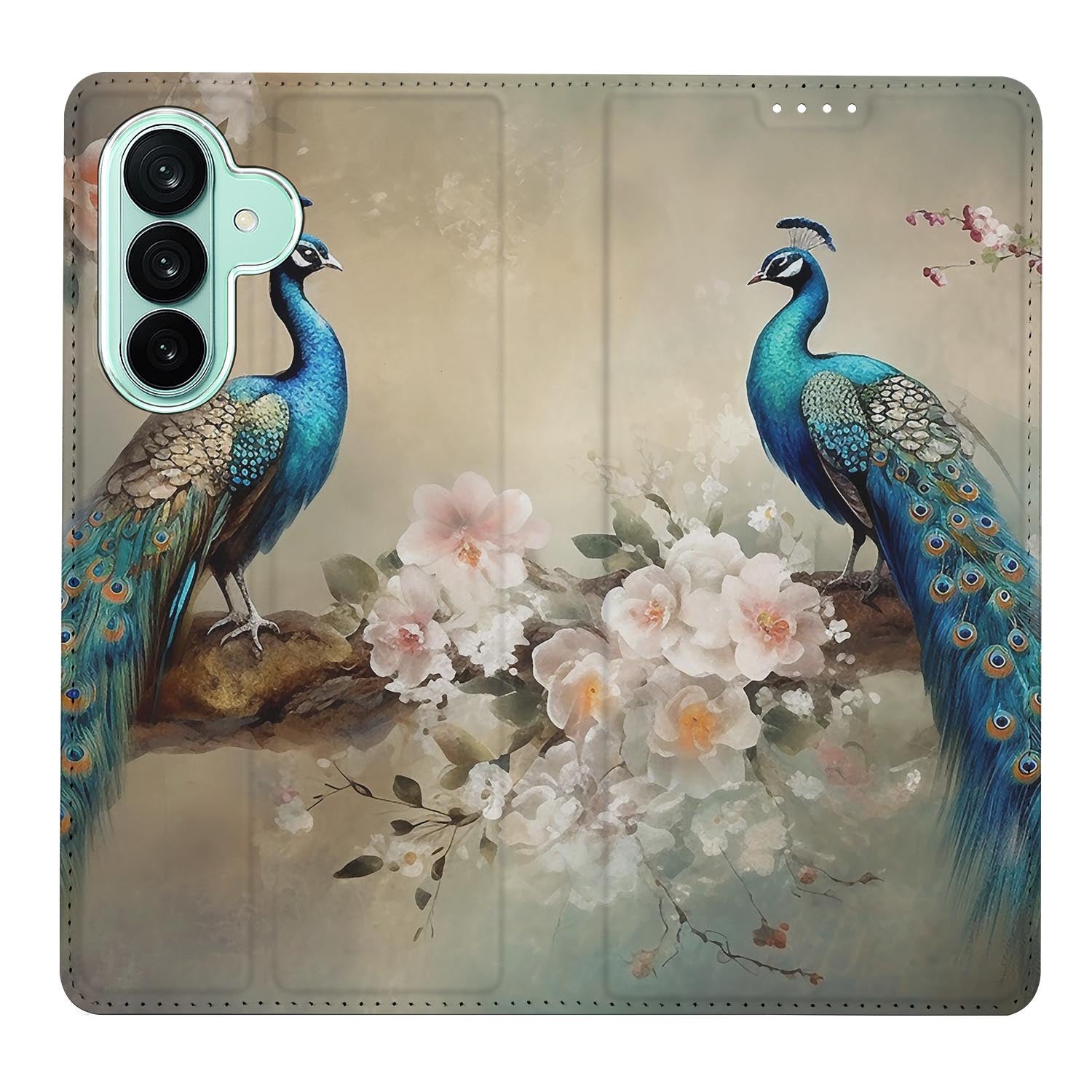 Samsung Galaxy A27 boekhoesje Vintage Pauwen met pasjesvak