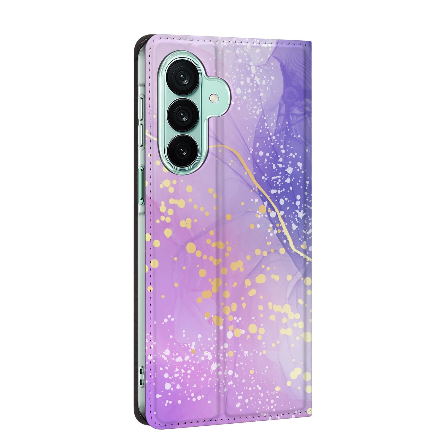Samsung Galaxy A27 standcase Watercolor Paars, bescherming voor- en achterkant