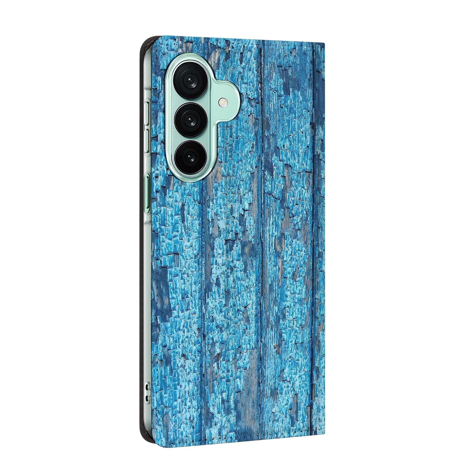 Samsung Galaxy A27 standcase Wood Blue, bescherming voor- en achterkant