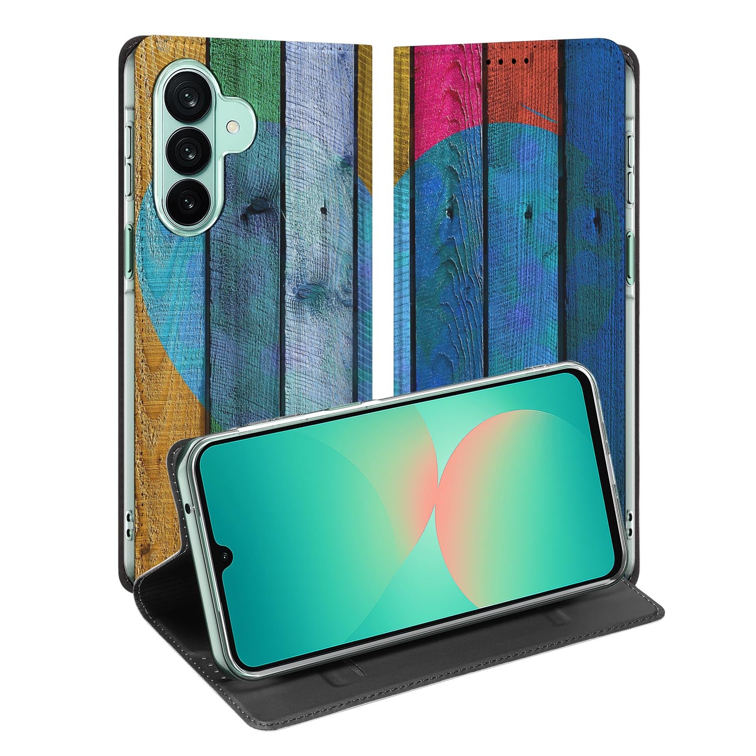 Samsung Galaxy A27 standcase met Wood Heart-print
