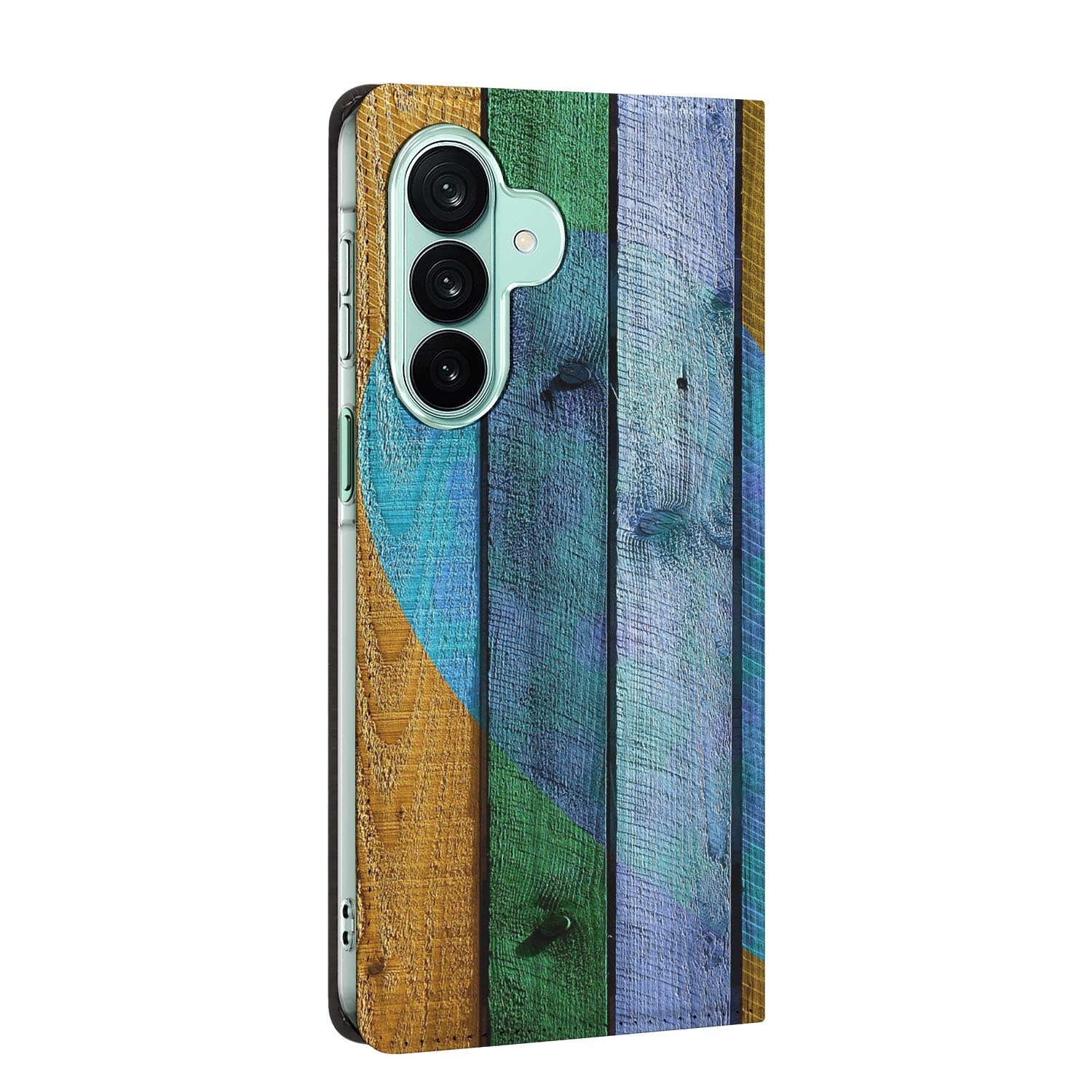 Samsung Galaxy A27 standcase Wood Heart, bescherming voor- en achterkant