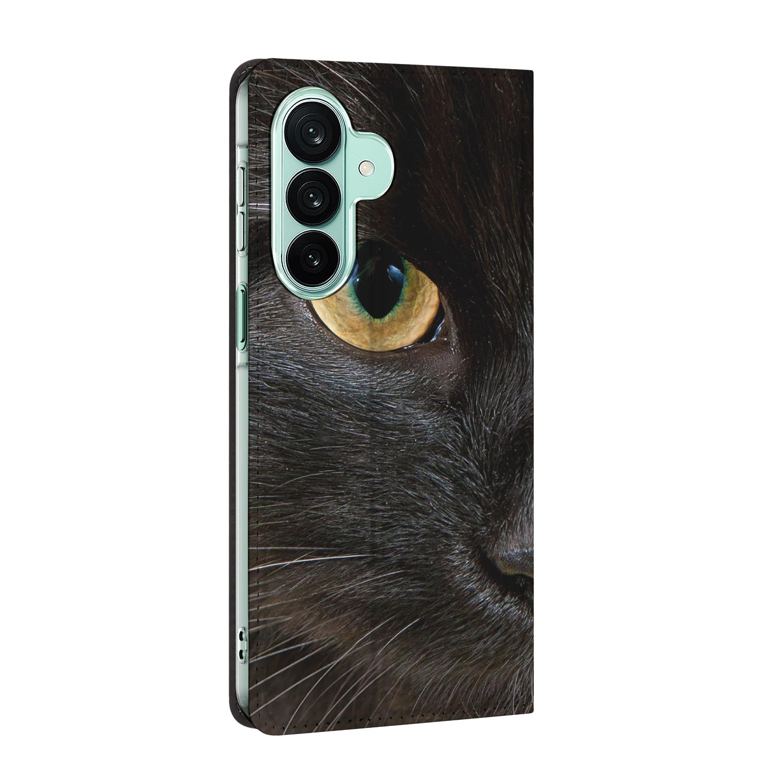 Samsung Galaxy A27 standcase Zwarte Kat, bescherming voor- en achterkant