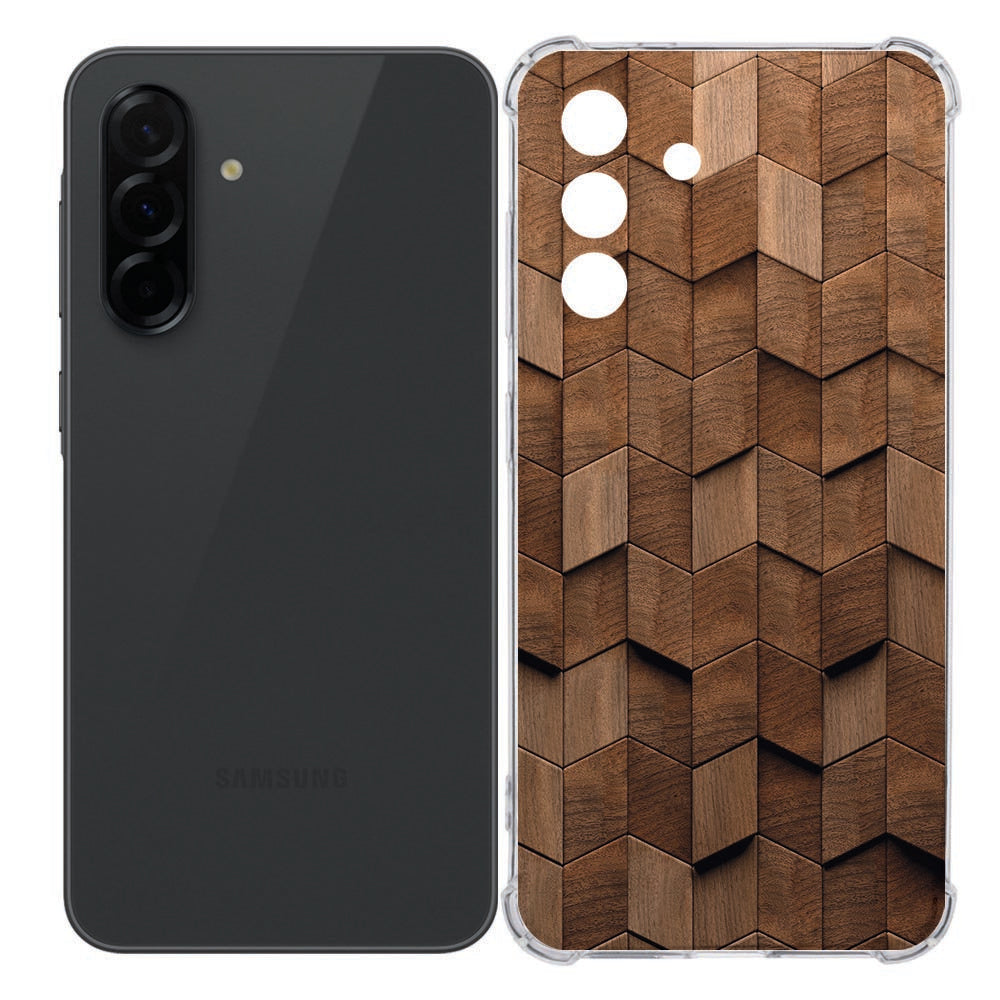 Samsung Galaxy A36 Softcase - Wooden Cubes TPU Schokbestendig