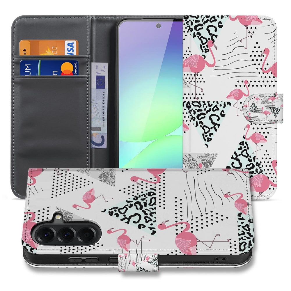 Book Case Hoesje Samsung Galaxy A37 Flamingo Triangle