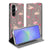 Samsung Galaxy A37 Standcase Hoesje Flamingo Flamingo patroon grijs en roze openstaand.