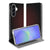 Samsung Galaxy A37 Bookcase Geruit Rood openstaand met zwart-rode ontwerp en smartphone zichtbaar.