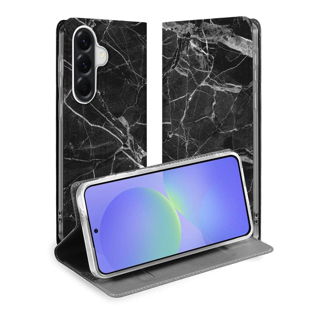 Samsung Galaxy A37 Telefoonhoesje Marmer Zwart Vooraanzicht.