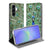 Samsung Galaxy A37 Book Cover Pauw Aanzicht detail met pauwen-print en groene kleuren.