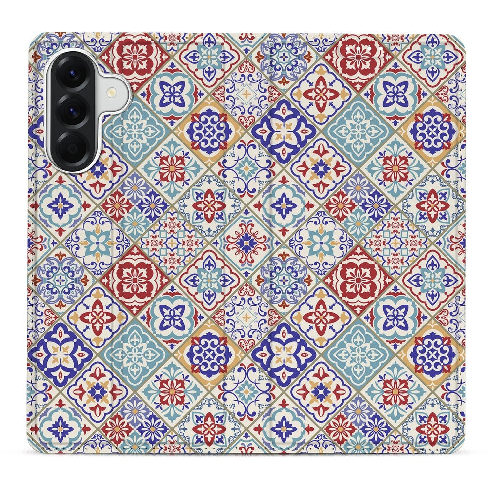 Samsung Galaxy A37 telefoonhoesje Tiles Color detail weergave van kleurrijk mozaïekdesign.