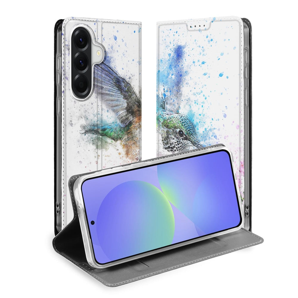 Samsung Galaxy A37 Flip Style Cover Vogel Standcase Vogelprint Vooraanzicht.