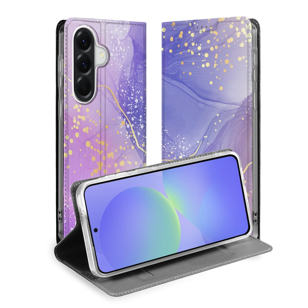 Samsung Galaxy A37 Bookcase Watercolor Paars Vooraanzicht.