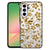 Samsung Galaxy A57 Gouden Bloemen Backcover Hoesje designprint achterkant vooraanzicht.