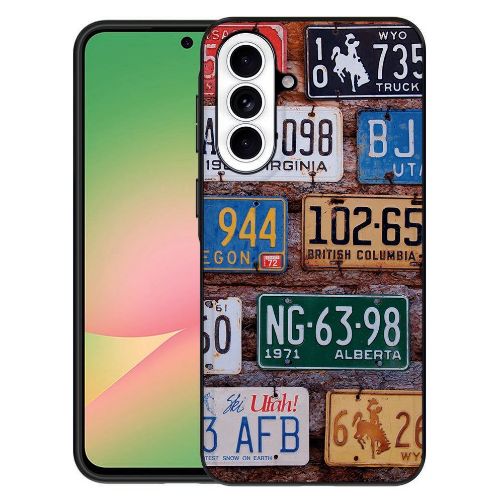 Samsung Galaxy A57 Backcover Hoesje Kentekenplaten print detail.
