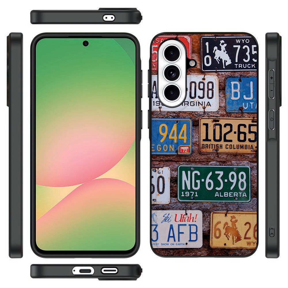 Samsung Galaxy A57 Backcover Hoesje Kentekenplaten print detail.