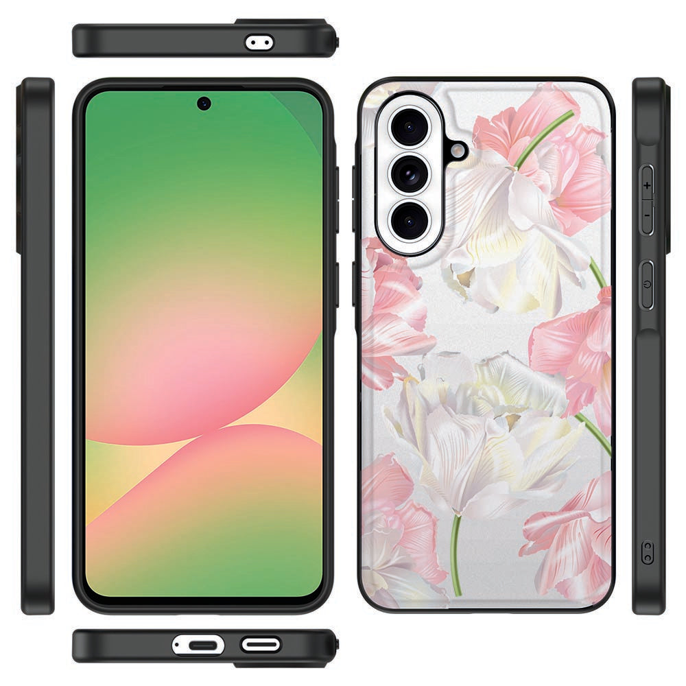 Samsung Galaxy A57 Beschermhoes Lovely Flowers vooraanzicht detail.